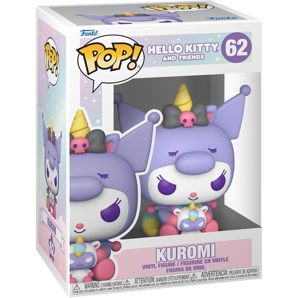 FUNKO POP SANRIO:HELLO KITTY - VINYL FIGURE 62 KUROMI (UNICORN PARTY) 9CM 