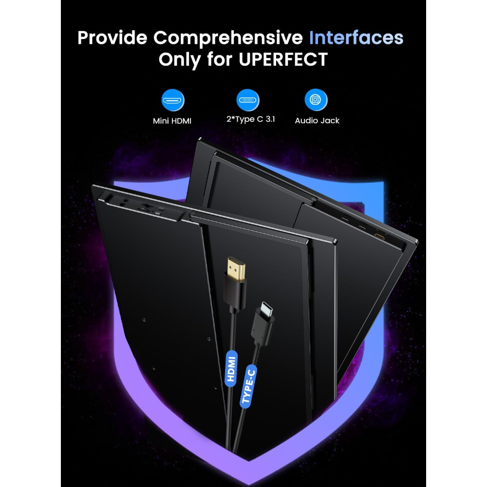 UPERFECT - Monitor portatile QLED 4K  120HZ  17,3 POLLICI - per laptop e PC aziendali