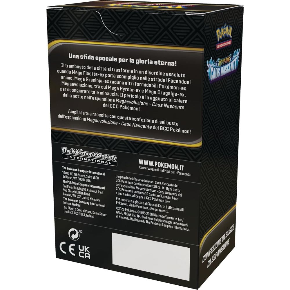 Pokemon - BUNDLE 6 BUSTINE "M4 MEGA EVOLUZIONI - CAOS NASCENTE"  IT