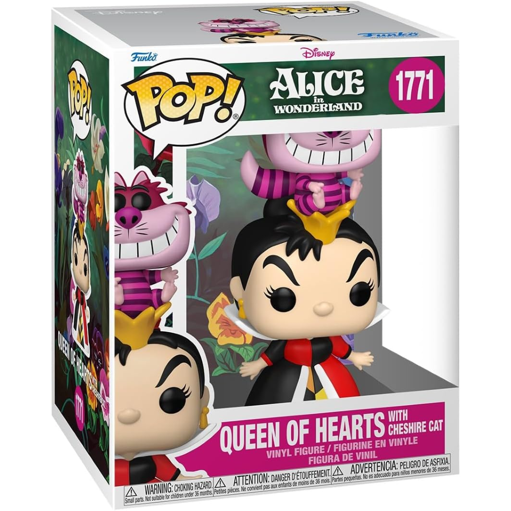 FUNKO POP PREMIUM DISNEY:ALICE WONDERLAND S3 - VINYL FIGURE 1771 QUEEN OF HEARTS WITH CHESHIRE CAT 9CM 93203