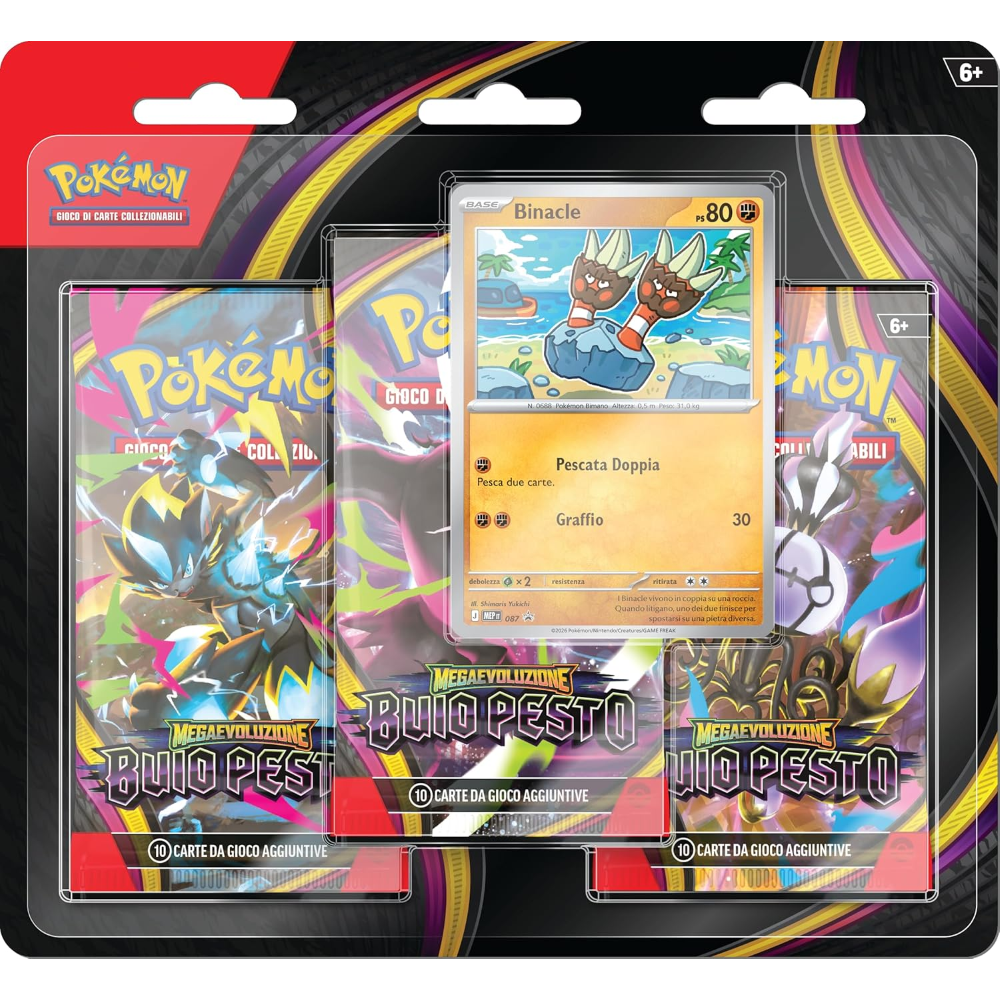 Pokemon - Blister 3 buste "M5 MEGAEVOLUZIONI BUIO PESTO" IT