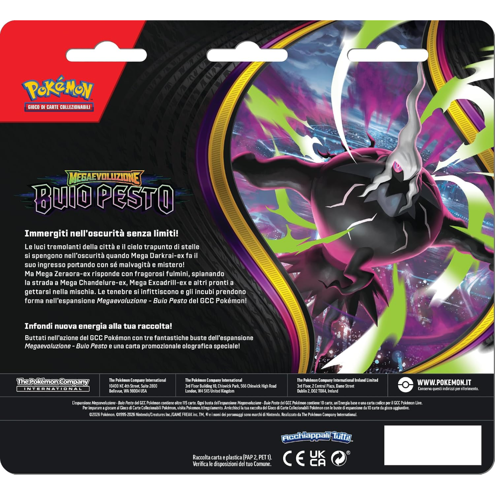 Pokemon - Blister 3 buste "M5 MEGAEVOLUZIONI BUIO PESTO" IT