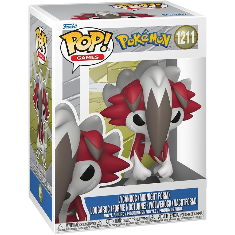 FUNKO POP POKEMON - VINYL FIGURE 1211 LYCANROC (MIDNIGHT FORM) 9CM - 92411