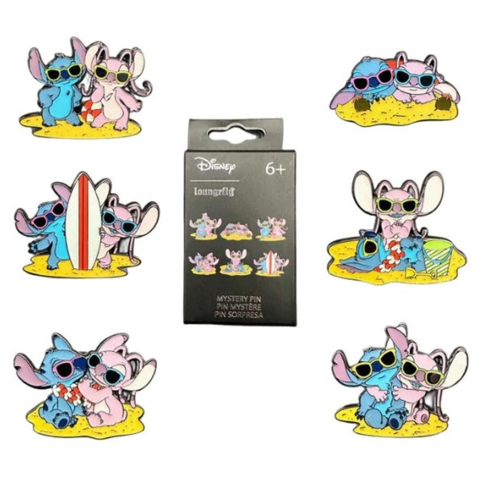  Loungefly - DISNEY STITCH AND ANGEL BEACH SCENE MYSTERY PINS WDPN3602-EA