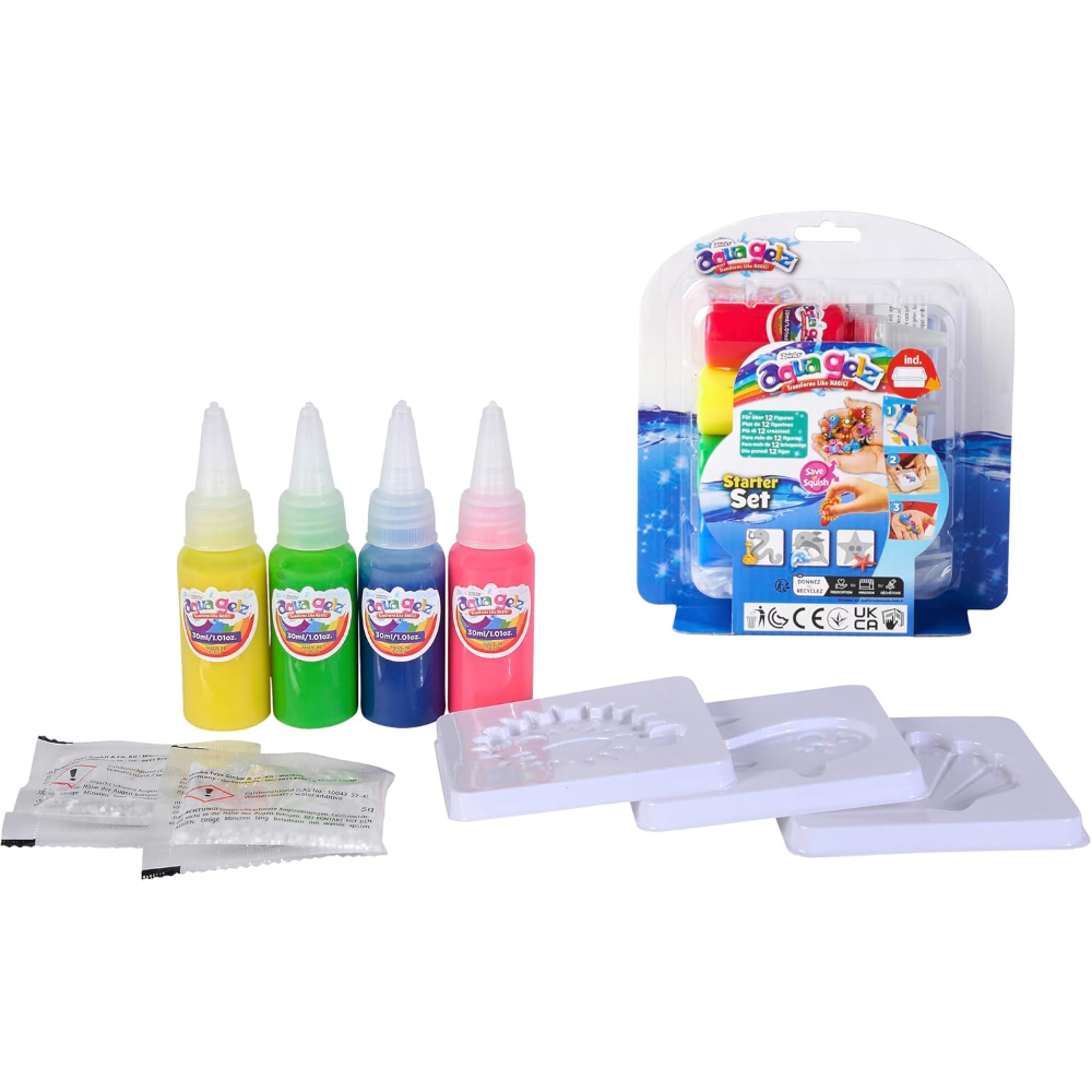 SIMBA - AQUAGELZ Starter set - 4 tubetti 30ml, 3 stampini, 2x additivi acqua - 106322561