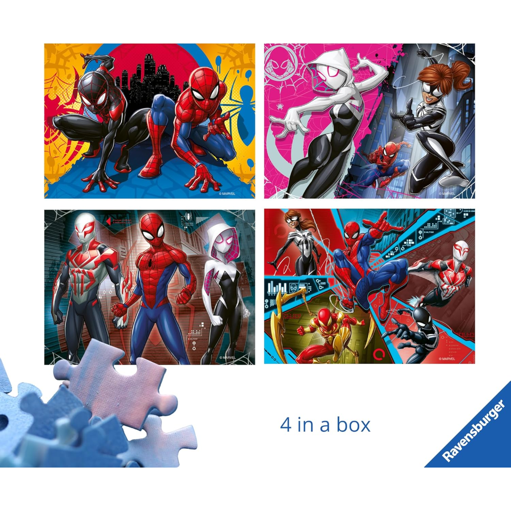 Ravensburger 4 in a box - Spiderman -  12/16/20/24p  12004201