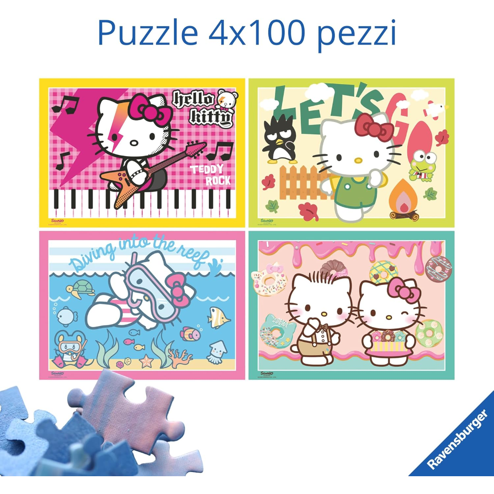 Ravensburger 4 x 100 pc - Hello Kitty 12004159