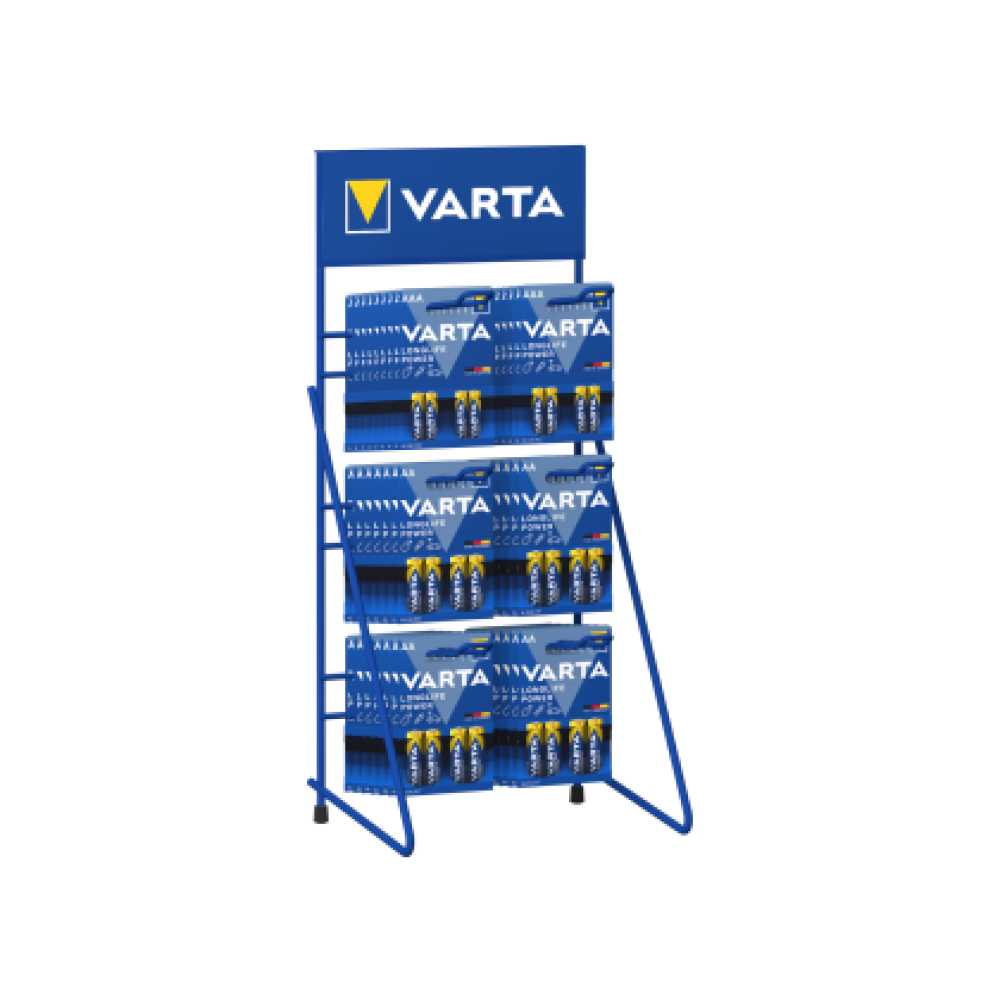 VARTA - BUNDLE 100PZ - LONGLIFE VARTA AA & AAA - STILO E MINISTILO - CON ESPOSITORE DA BANCO