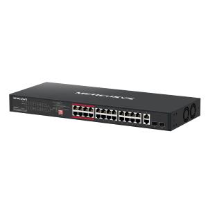 MERCUSYS Switch rack da 24 porte 10/100Mbps PoE+ e 2 porte Gigabit