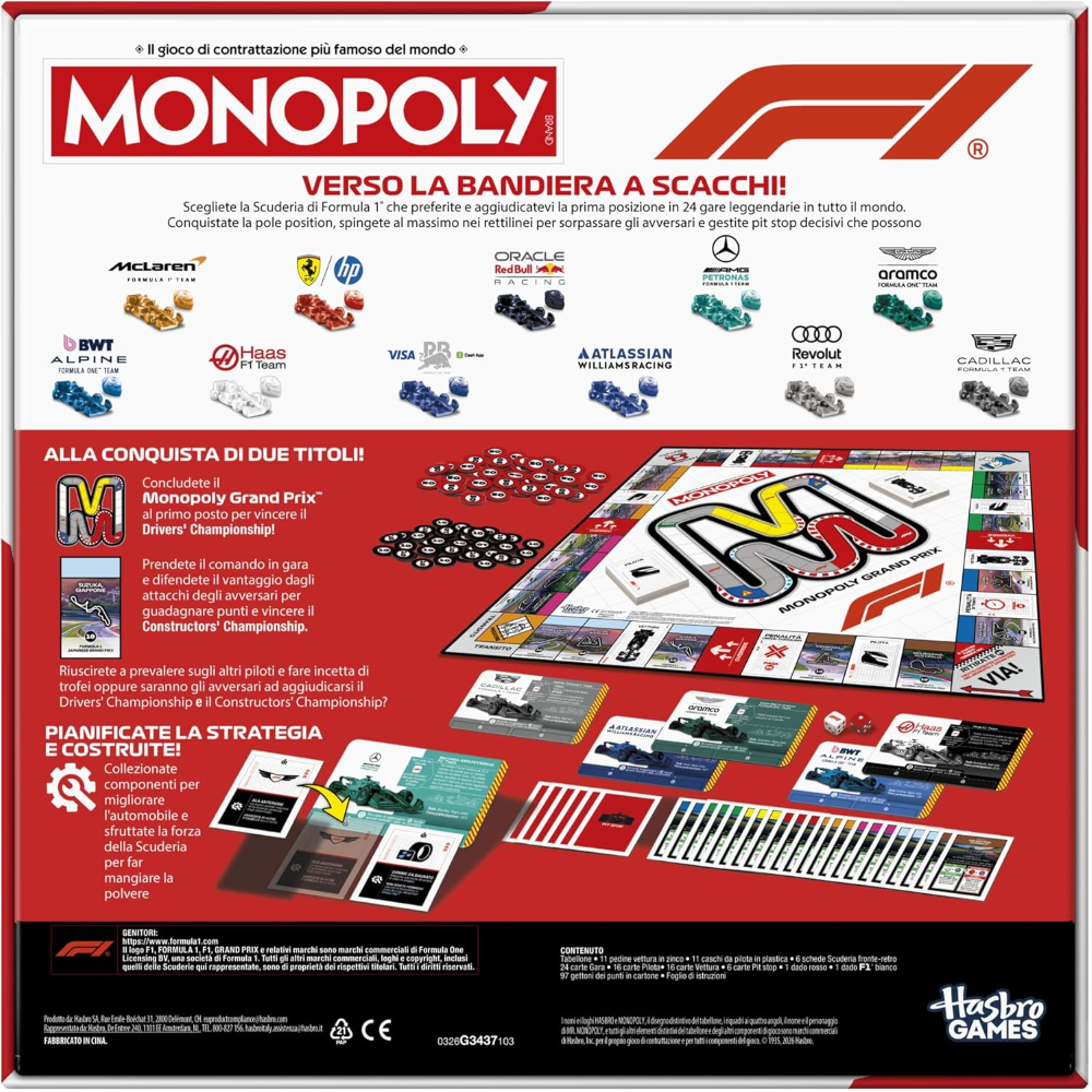 HASBRO - MONOPOLY FORMULA 1 - G34371030