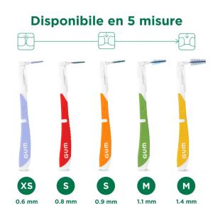 GUM - Scovolino interdentale BI-DIRECTION 0.6MM - 6 pezzi (1=1PZ)