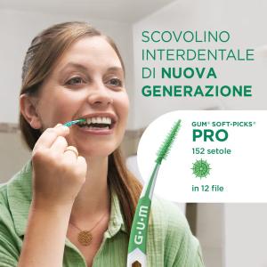 GUM - Scovolino interdentale in gomma - SOFT-PICKS® PRO - MEDIO - 30PZ (1=1PZ)