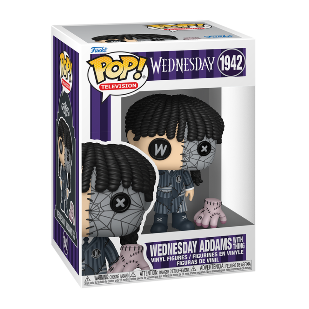 FUNKO POP WEDNESDAY - VINYL FIGURE 1942 WEDNESDAY ADDAMS WITH THING (PATCHWORK) 9CM 93235