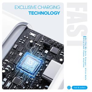 NEWTOP CM78 CARICATORE DA MURO QC 3.0 + PD 20W CON CAVO TYPE-C/LIGHTNING
