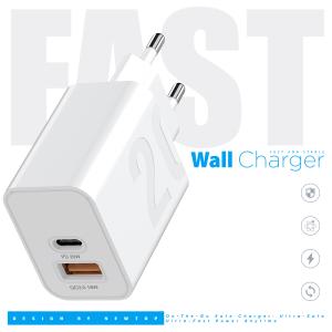 NEWTOP CM78 CARICATORE DA MURO QC 3.0 + PD 20W CON CAVO TYPE-C/LIGHTNING