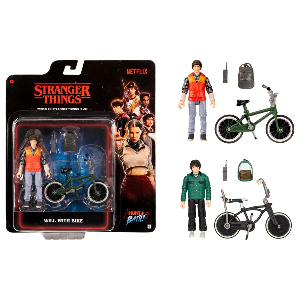 Rei Toys - Stranger Things Personaggio 10 cm con Bicicletta e Accessori (Assortimento) - STRT0200