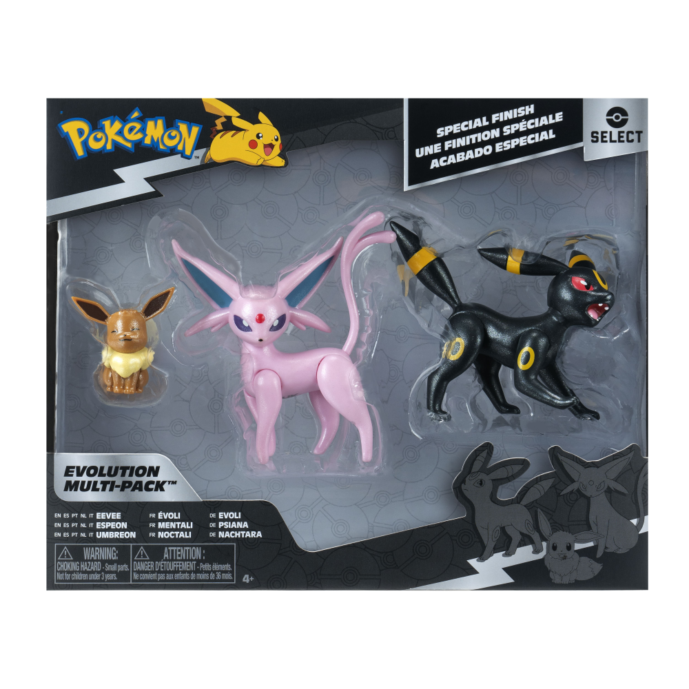 Rei Toys - Pokémon Select Evolution Multipack 3 personaggi - Eevee (Eevee, Umbreon, Espeon) - PK083500