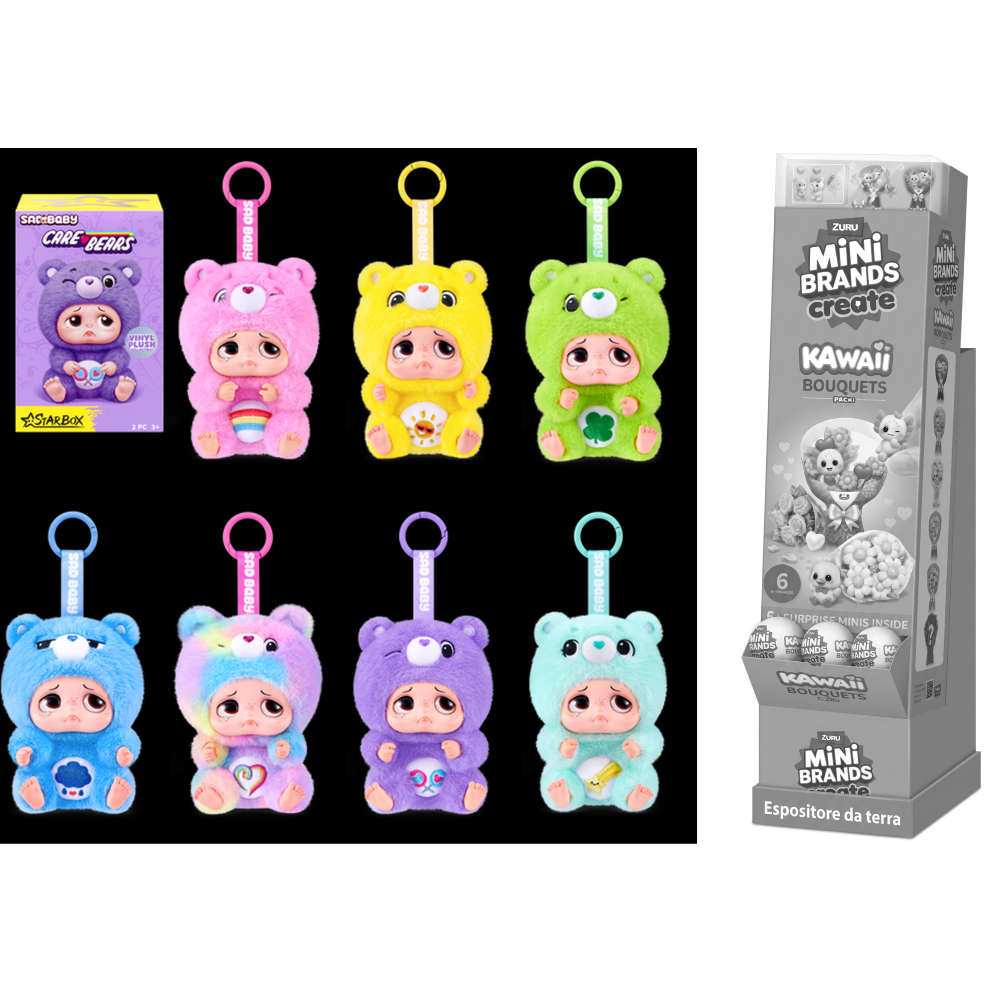 ZURU - SAD BABY:CARE BEARS - KEYRINGS BLIND BOX-PAPER BOX - 17PCS