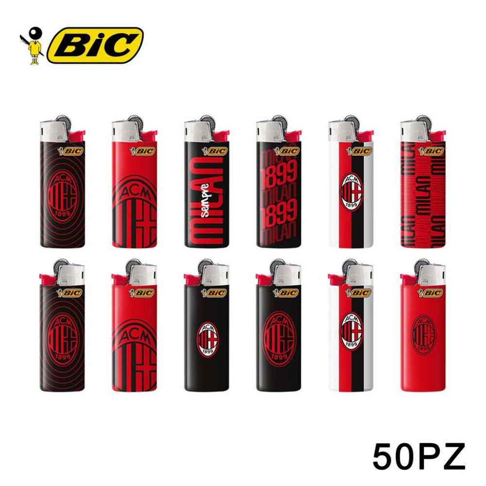 BIC ACCENDINI MINI J25 - AC MILAN -  1PZ=(50PZ)