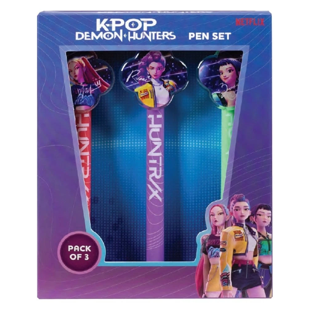KPOP DEMON HUNTERS - SET 3 PENNE CON CLIP SAGOMATA 