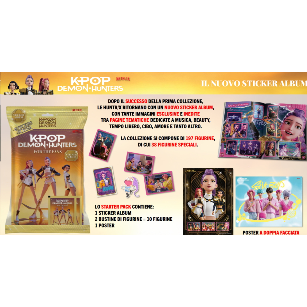 DIRAMIX - KPOP DEMON HUNTERS FOR THE FANS - STARTER PACK - ALBUM FIGURINE+ 2 BUSTINE FIGURINE + POSTER