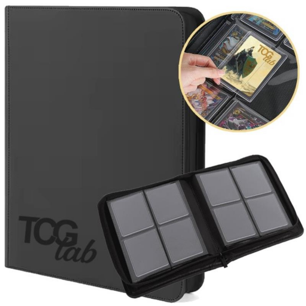 TCG LAB Album per Toploader a 4 Tasche (112 toploader) - Nero