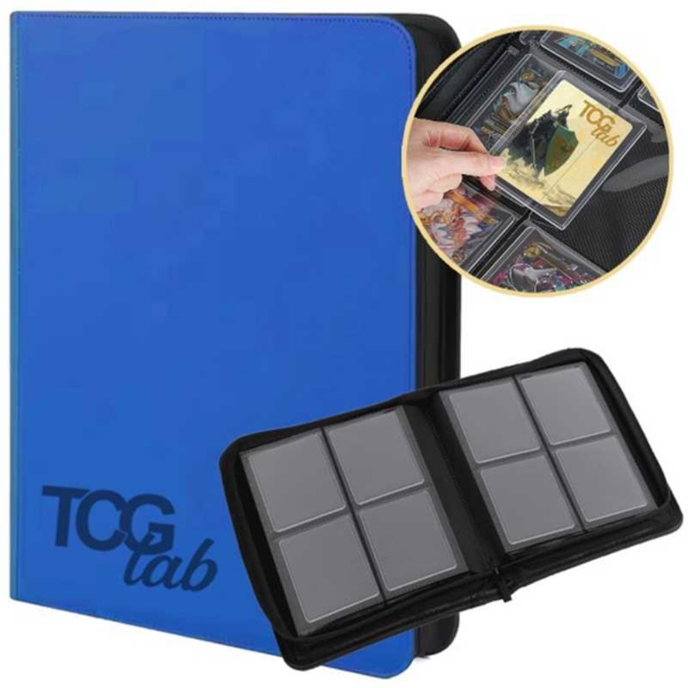 TCG LAB Album per Toploader a 4 Tasche (112 toploader) - Blu