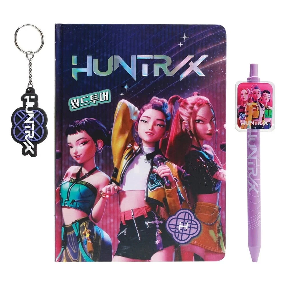 KPOP DEMON HUNTERS - SET CON QUADERNO A5 + PENNA+ PORTACHIAVI SAGOMATO 