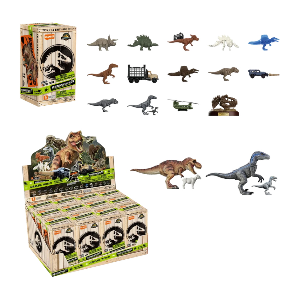 Blokees - Jurassic World Blind Box - Terraventure TS01 - 75641 Dinosaur Capture Operation DISPLAY 12PC