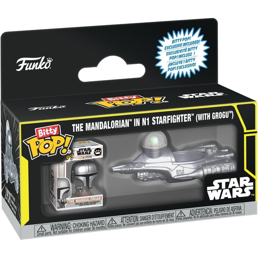 FUNKO POP BITTY RIDE - STAR WARS - VINYL FIGURE - MOTHE MANDALORIAN IN N1 STARFIGHTER (WITH GROGU) - 92966