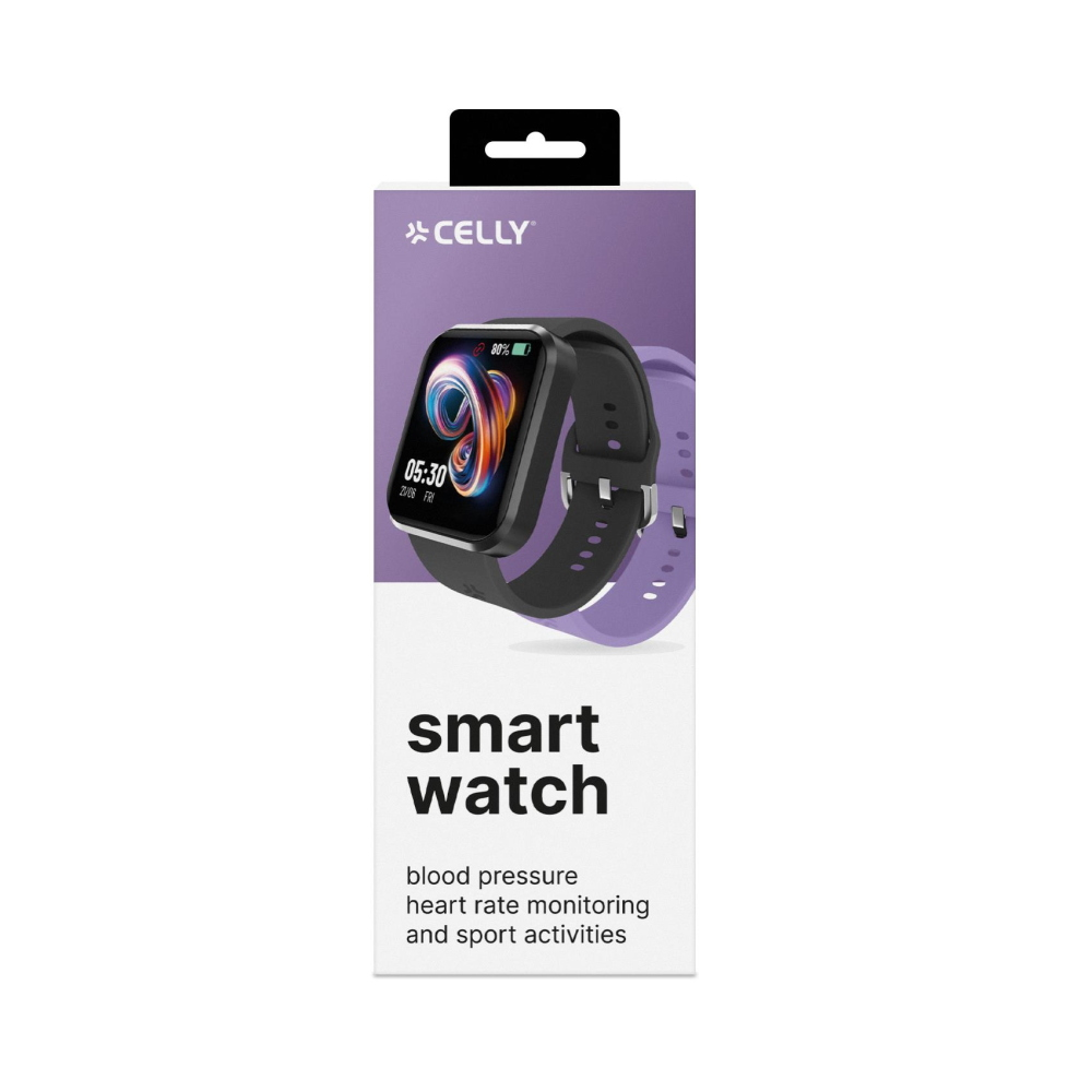 CELLY - SMARTWATCH - TRAINERBEAT2 - Due cinturini intercambiali VIOLA/ BLACK