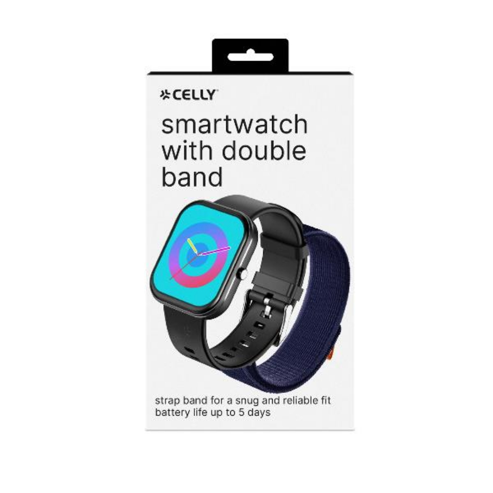 CELLY - SMARTWATCH - TRAINERMATE3  - Due cinturini intercambiali BLACK / BLUE