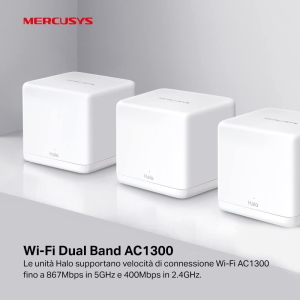 MERCUSYS Halo H30G (3-Pack) - WHOLE HOME MESH WIFI SYSTEM AC1300
