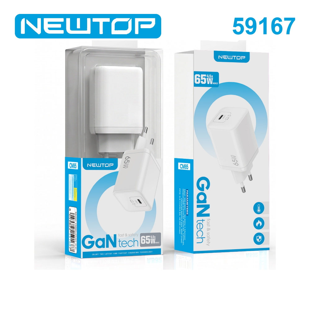 NEWTOP CM85 CARICATORE DA MURO GAN 65W