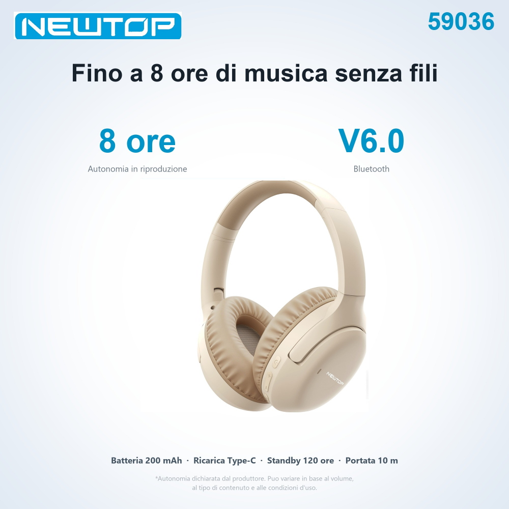 NEWTOP CB12 CUFFIE STEREO WIRELESS LS-260