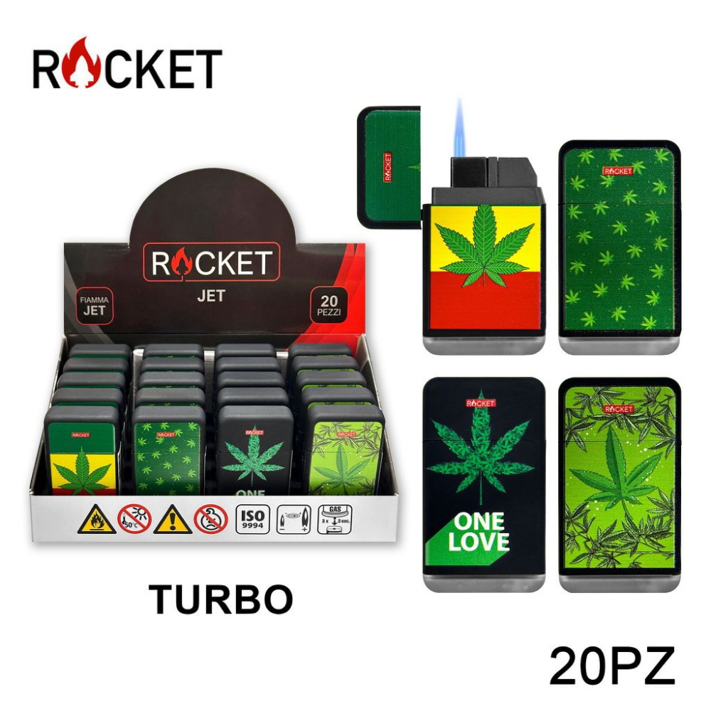 ROCKET - ACCENDINO TURBO RUBBER CANNABIS 1PZ=(20 PZ)